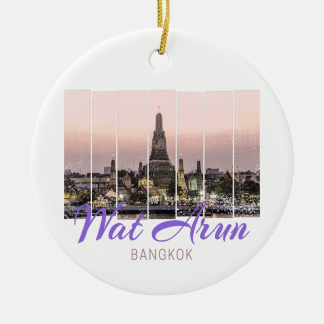 Wat Arun Temple Bangkok Thailand Sunset Souvenir Keramik Ornament (Vorne)