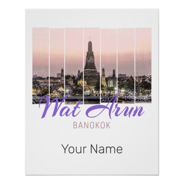 Wat Arun Temple Bangkok Thailand Sunset Souvenir Poster (Vorderseite)