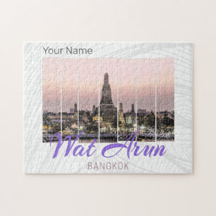 Wat Arun Temple Bangkok Thailand Sunset Souvenir Puzzle