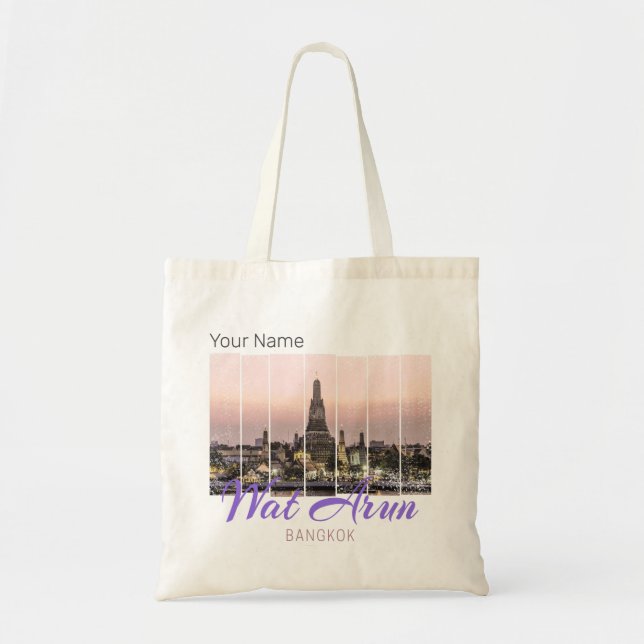 Wat Arun Temple Bangkok Thailand Sunset Souvenir Tragetasche (Vorne)