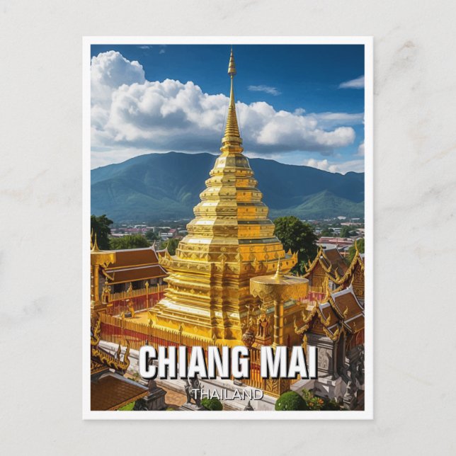 Wat Phrathat Doi Suthep Chiang Mai Thailand Postkarte (Vorderseite)