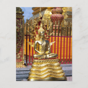 Wat Phrathat Doi Suthep Gold Buddha Postkarte
