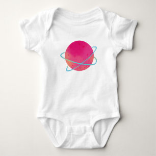 Watarcolour Pink Planet Baby Strampler