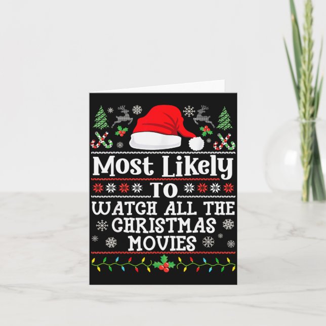 Watch All The Christmas Movies - Family Xmas Match Karte (Vorderseite)