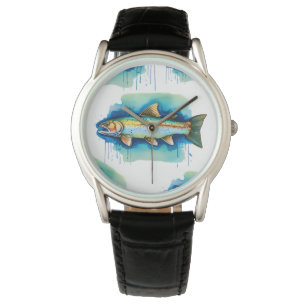 Watch - Aquarellreihe: Foreut/Lachs Armbanduhr