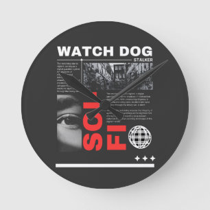 Watch Dogs Wirft Kissen  Runde Wanduhr