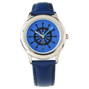 Watch - Helm in Black on Blue Armbanduhr