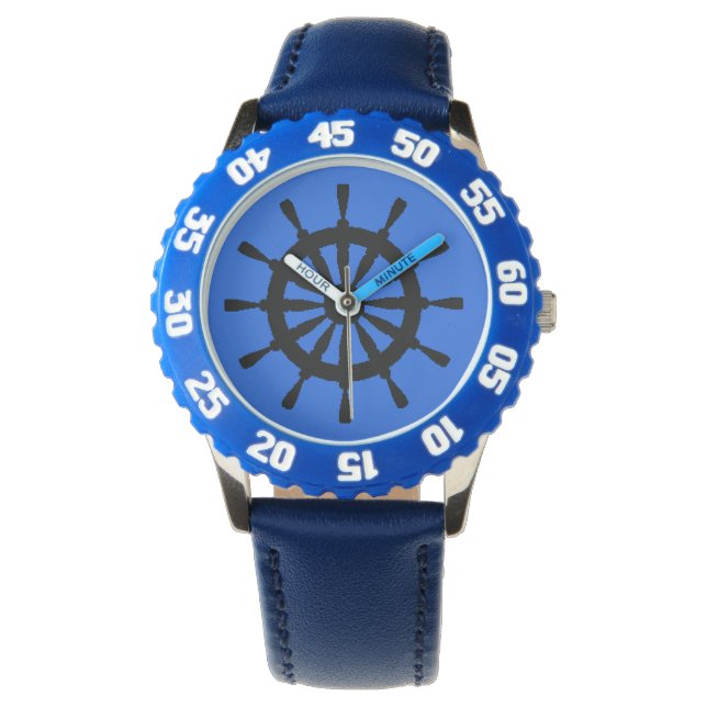 Watch - Helm in Black on Blue Armbanduhr (Vorderseite)