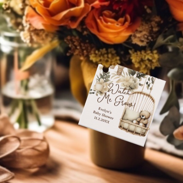 Watch Me Grow Boho Pflanze Babydusche Geschenkanhänger (Von Creator hochgeladen)