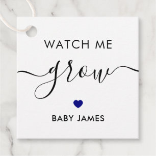 Watch Me Grow, Pflanze Baby Shower Tag, Navy Blue Geschenkanhänger