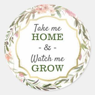 Watch Me Grow Rustik Chic Baby Shower Streusel Runder Aufkleber