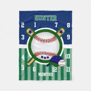 Watch Me Grow - Sport Baseball ⚾ - Green Fleecedecke
