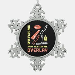 Watch Nail Artist Overlay Schneeflocken Zinn-Ornament