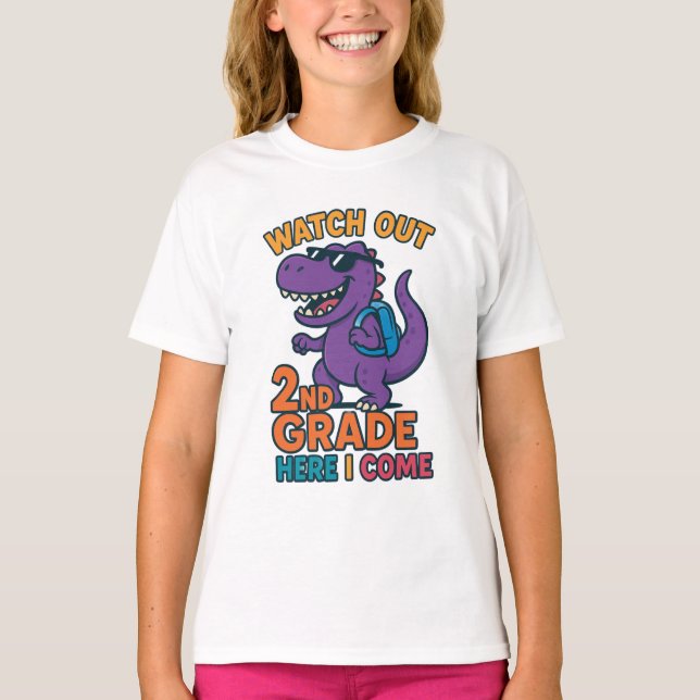 Watch Out 2nd Grade Here I Come Kids T-Shirt (Vorderseite)