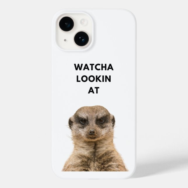 Watcha Lookin’ At? - Grumpy Meerkat Case-Mate iPhone Hülle (Rückseite)