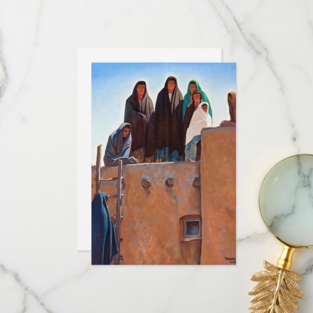 Watchers From Housetop by Maynard Dixon Dankeskarte (Vorderseite/Rückseite Beispiel)