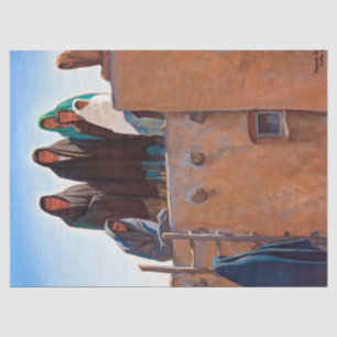 Watchers From Housetop by Maynard Dixon Seidenpapier