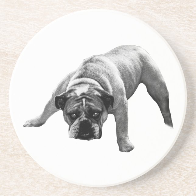 Watchful Bulldog-Untersetzer Getränkeuntersetzer (Vorne)