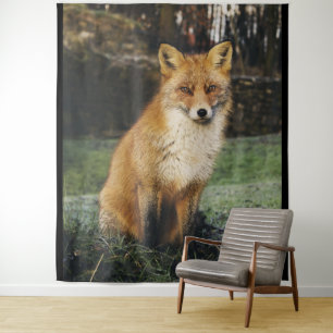 Watchful Fox Tapestry Wandteppich