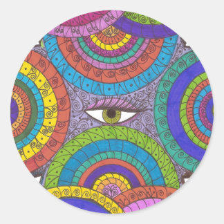 Watchful Green Mit Augen Mandala Art Sticker