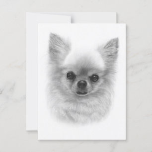 Watchful Queen - Hand bemalt Chihuahua Art Postkarte