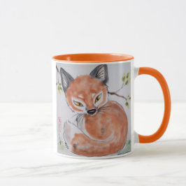 Watchful Red Fox, Oriental Design Tasse von Tuzi