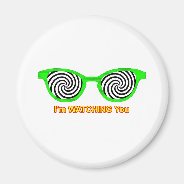 Watching Hypnotize Sunglasses Green Rim The MUSEUM Magnet (Vorne)