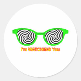 Watching Hypnotize Sunglasses Green Rim The MUSEUM Runder Aufkleber