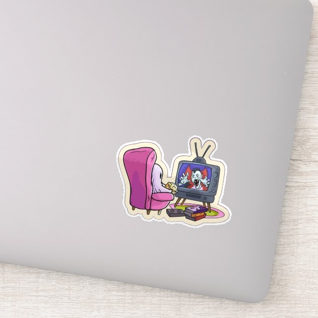 Watching TV ghost  Aufkleber (Detail)