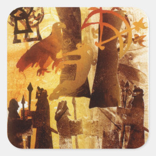 Watchstone und Symbole Quadratischer Aufkleber