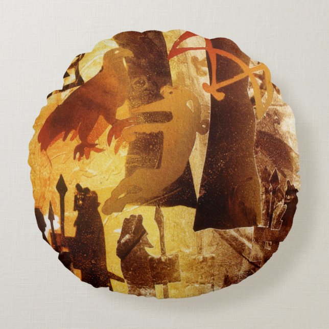 Watchstone und Symbole Rundes Kissen (Vorderseite)