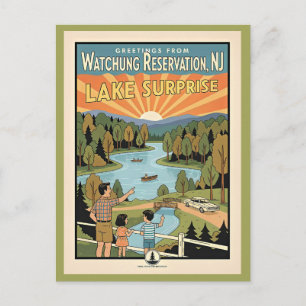 Watchung Reservation Lake Surprise NJ Vintage Postkarte