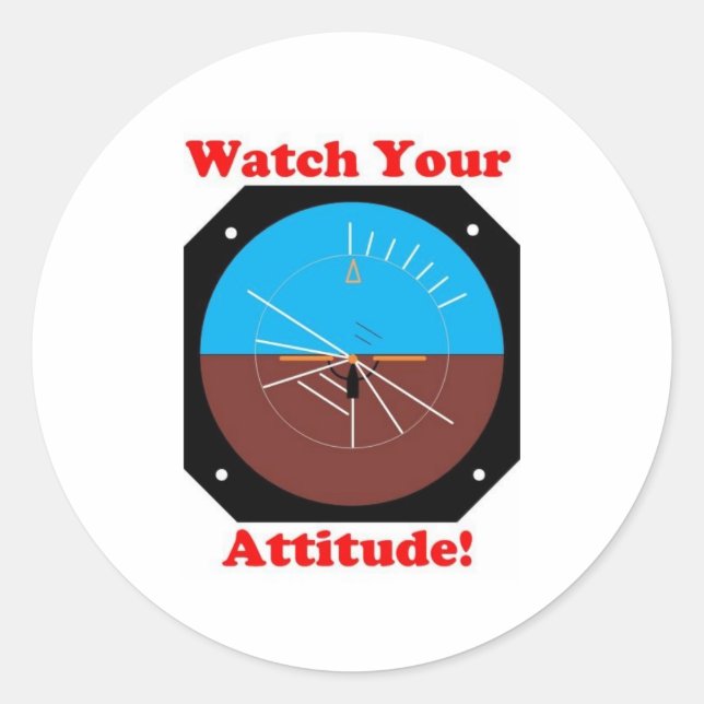 WatchYourAttitude Runder Aufkleber (Vorderseite)