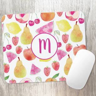 Watecolor Fruit Monogram Mousepad