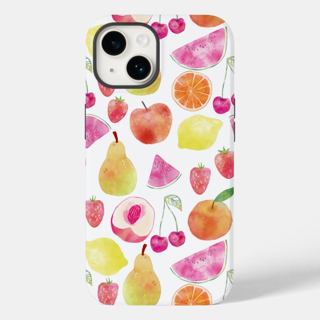 Watecolor Fruit Pattern Case-Mate iPhone Hülle (Rückseite)