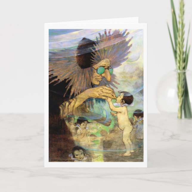 Water Baby and Fairy, Jessie Willcox Smith Karte (Vorderseite)