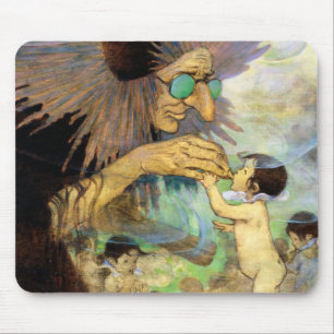 Water Baby and Fairy, Jessie Willcox Smith Mousepad