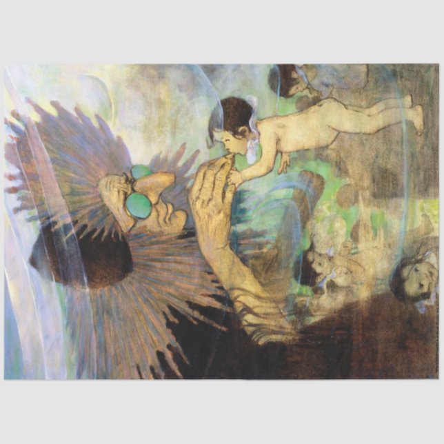 Water Baby and Fairy, Jessie Willcox Smith Seidenpapier (Vorderseite)