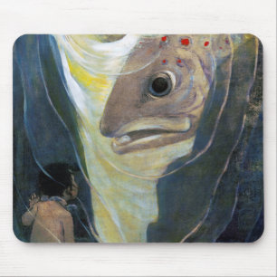 Water Baby and Fish, Jessie Willcox Smith Mousepad