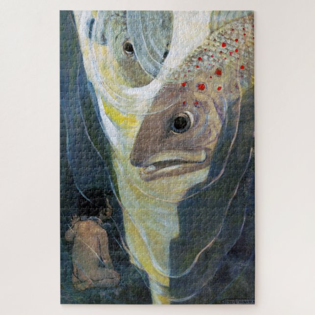 Water Baby and Fish, Jessie Willcox Smith Puzzle (Vertikal)