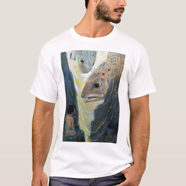 Water Baby and Fish, Jessie Willcox Smith T-Shirt (Vorderseite)