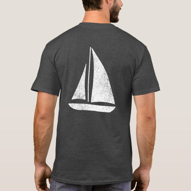 Water Baby Vintag Sailing Gefärbte Krawatte T-Shirt (Rückseite)