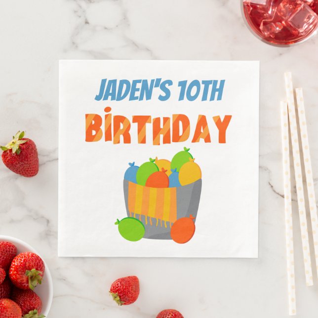 Water Balloon Pool Party Kinder Sommer Geburtstag Serviette (Beispiel)