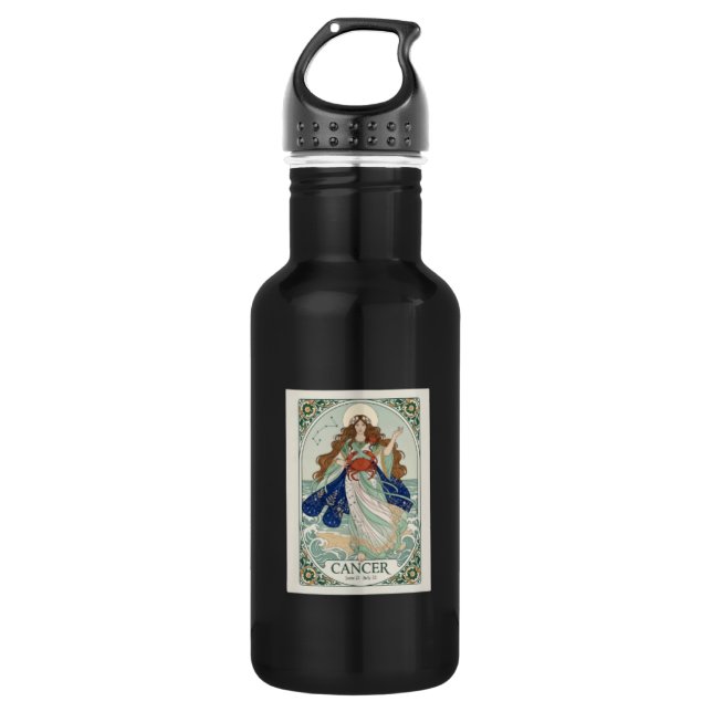 Water Bottle Cancer Zodiac Artisan  Edelstahlflasche (Vorderseite)