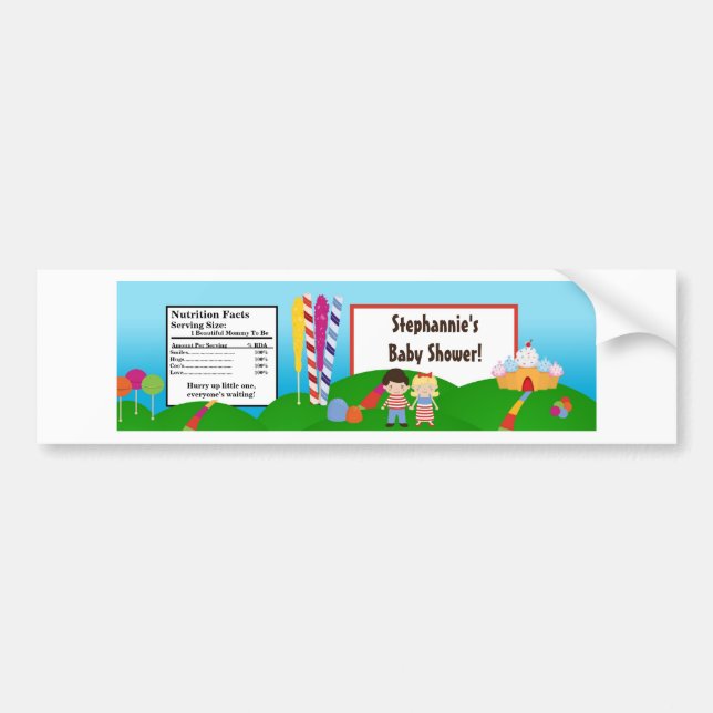 Water Bottle Label Candy Land Ice Cream Lollipop Autoaufkleber (Vorne)