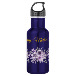 Water Bottle with Floral Arrangement and Mother's Edelstahlflasche