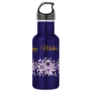 Water Bottle with Floral Arrangement and Mother's Edelstahlflasche