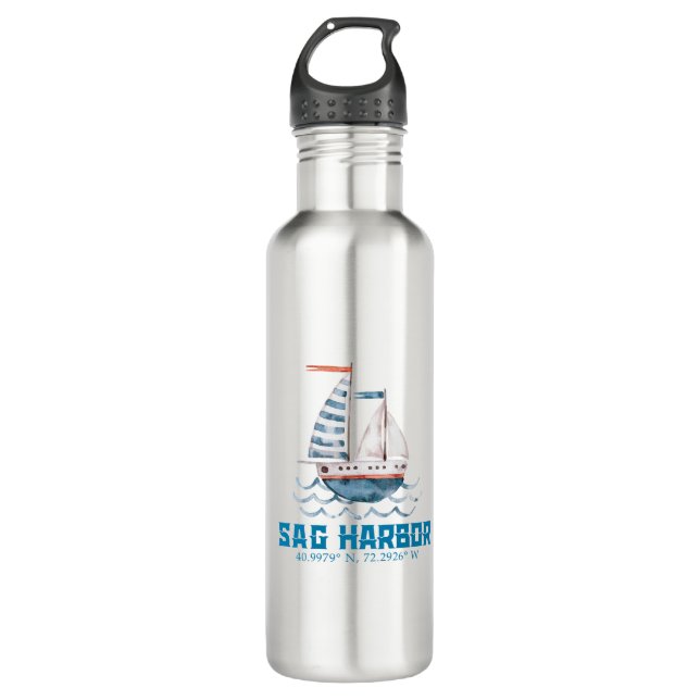 Water Bottle with Sag Harbor logo Edelstahlflasche (Vorderseite)