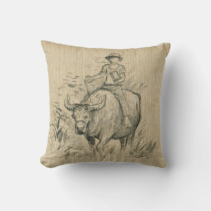 Water Buffalo Chinesisches Kind Ox Jahr 2021 Quadr Kissen