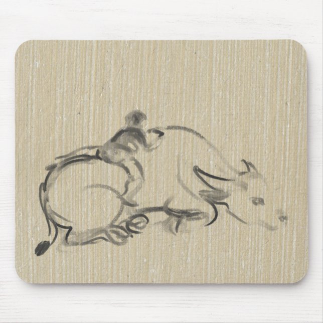 Water Buffalo Kind Chinesisch Ox Jahr 2021 MausP Mousepad (Vorne)